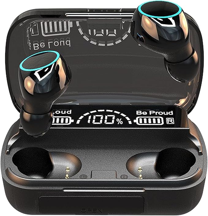 NIUTA Wireless Earbuds,Bluetooth Headphones 132Hr Playtime Sports Ear Buds with Digital Display Charging Case, IPX7 Waterproof Headset with Microphone Cordless Earphone for iPhone Andriod TV
