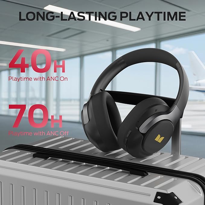 Monster Persona 5th Hybrid Active Noise Cancelling Headphones, Wireless Over-Ear Headphones with Deep Bass Sound, Bluetooth 6.0, 70H Playtime, Foldable Comfort Headphone for Travel/Work/Home
