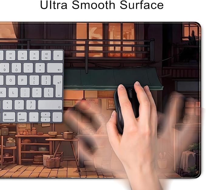Anime Shop Desk Mat Retro Art Lofi Aesthetic Large Mouse Pad Extended Gaming Mousepad XL Desk Pad Laptop Keyboard Mouse Mat Deskmat 31.5"x11.8" Cute Office Decor