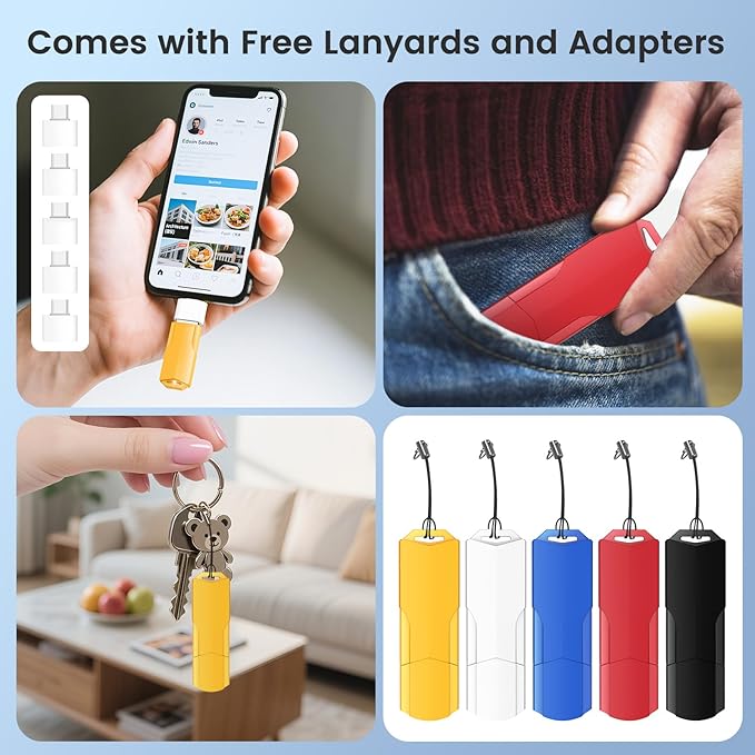 8GB Flash Drives 10 Pack Wooolken USB 2.0 Thumb Drives with 5 Pack USB C Adapters and Lanyards,Memory Sticks for Data Storage