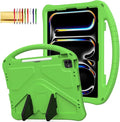 Kids Case for iPad Pro 13" M5 M4/Air 13" 2026 2025 2024, iPad Pro 12.9 2018-2022 Cover with Pencil Holder, Techcircle Lightweight Shockproof EVA Foam Handle Stand Anti-Slip Grip Rugged Case, Green