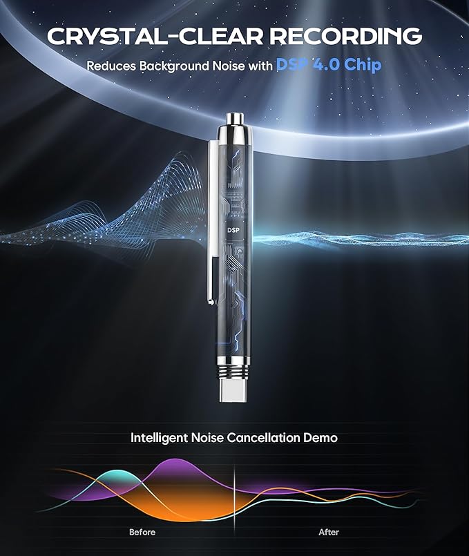 128GB (9800Hrs) Voice Recorder w/Type-C, Portable OTG File Transfer Recording Device, Voice Active Recorder with One-Touch Start, Portable Audio Recorder for Meeting, Interviews, Class, Work