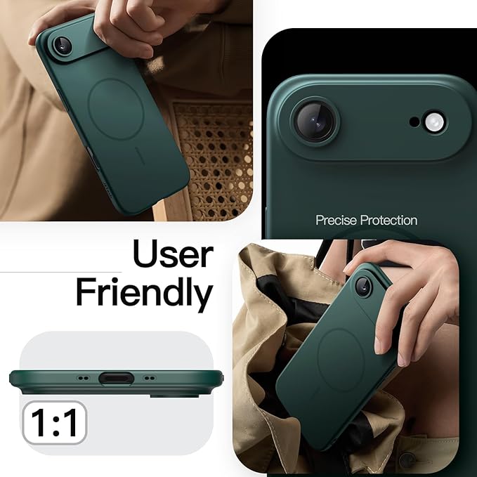 JETech Magnetic Slim Case for iPhone Air, Compatible with MagSafe, Ultra-Thin Lightweight Minimalist Phone Cover and Full Camera Lens Protection, 6.5-Inch Display (Midnight Green)