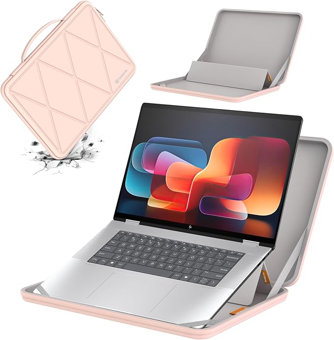 Smatree MS47T Hard EVA Protective Sleeve Case with Stand Compatible for 14 inch HP Pavilion x360 2-in-1 Laptop 14t/14, for 14 inch HP Envy x360 14t-es000, Pink