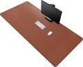 CENNBIE Leather Desk Mat,63" x 31.4" Extended Mega Size Professional Leather Desk Pad for Full Desk - Super Large XXXXL Large Mouse Pad (Brown)
