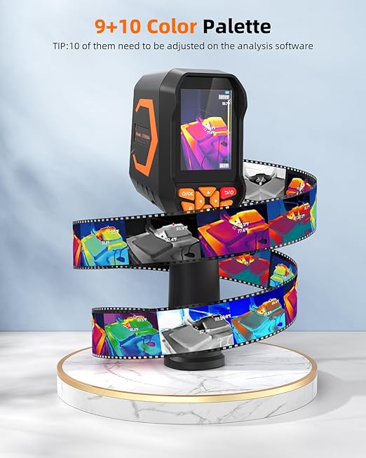Tadeto Infrared Thermal Camera, Thermal Imaging Camera with Laser Pointer, 256*192 TISR Resolution IR Camera with 320*240 LCD Screen and 9 Thermal Palettes for Electrical/AC/HVAC/Pet/Home Inspection