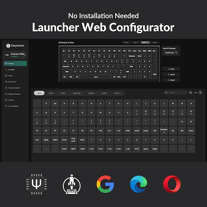 Keychron K4 96% Layout QMK Wireless and Wired Options Mechanical Keyboard, White Backlight Super Banana Switch, Paired with Shine-Through Double-Shot PBT Keycaps for Mac Windows-Version 3