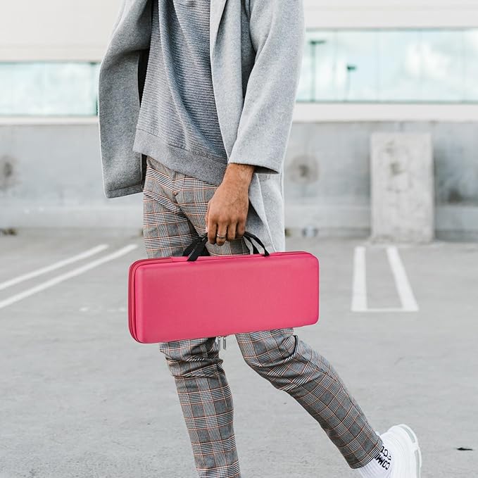 GEEKRIA 75% Keyboard Case, Hard Shell Travel Carrying Bag for Compact 84 Key Computer Mechanical Gaming Keyboard, Compatible with Nuphy Air75, Logitech POP Keys/POP ICON Combo (Rose)