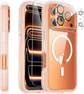 3-in-1 Air for iPhone 17 Pro Case with Screen Protector & Camera Lens Protector,[Fits MagSafe][Military-Grade Protection] [4-Side Built-in Airbag] Shockproof Case for 17Pro (Clear-White)