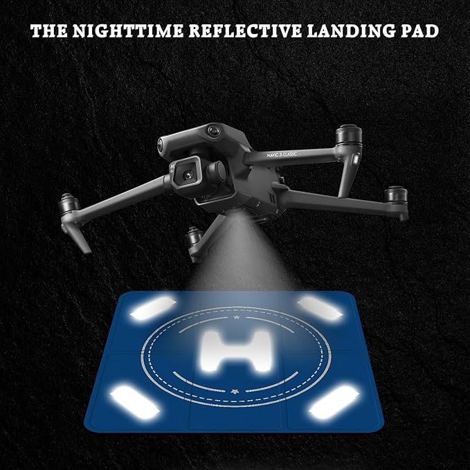 FPVtosky Drone Landing Pad Weighted, Nighttime Reflective & Foldable Launch Pad, Waterproof Helipad for DJI Mini 5/4/3 Pro/Mini 4k/Air 3S/Neo/Flip Drone Accessories (20 in)