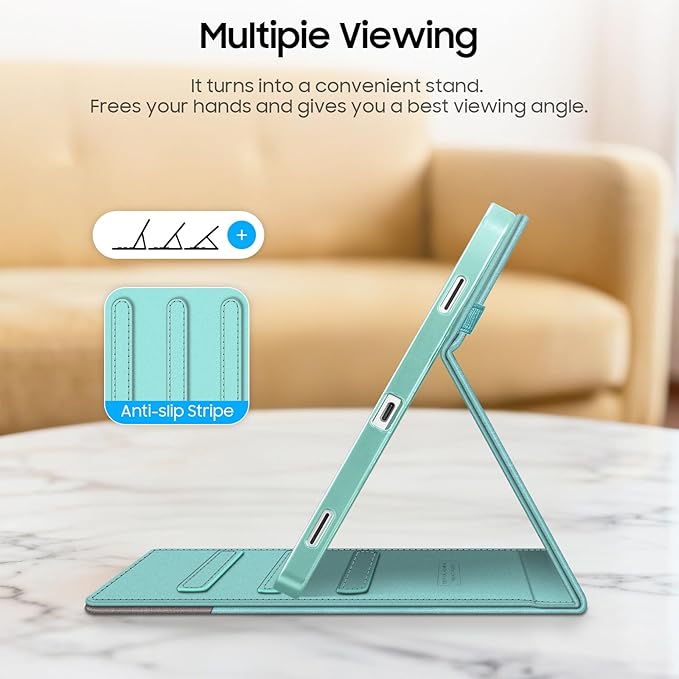 Fintie Case for Samsung Galaxy Tab S11 5G 11 Inch 2025 Model (SM-X730/X736B) with S Pen Holder, Multi-Angle Viewing Soft TPU Back Cover with Pocket, Auto Wake/Sleep, Turquoise