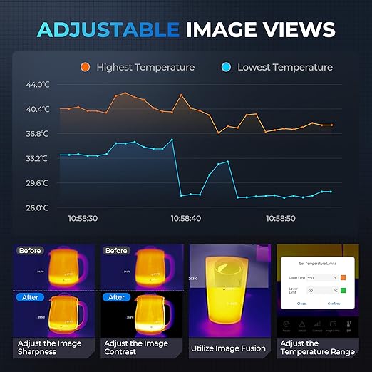 TOPDON TC001 Thermal Camera for Android, Super IR 512x384 High Resolution, Thermal Imaging Camera, Thermal Imager - Optimized Temperature Accuracy, Works for Smartphones and Tablets & PC(not for iOS)
