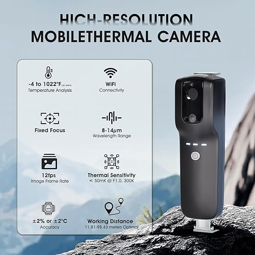 BTMETER Thermal Imaging Camera, 256x192 IR Resolution with WiFi for Android & iOS, Home/Industrial Infrared Camera for HVAC, Electrical & Automotive Inspection (-4°F to 1022°F) BT-951A