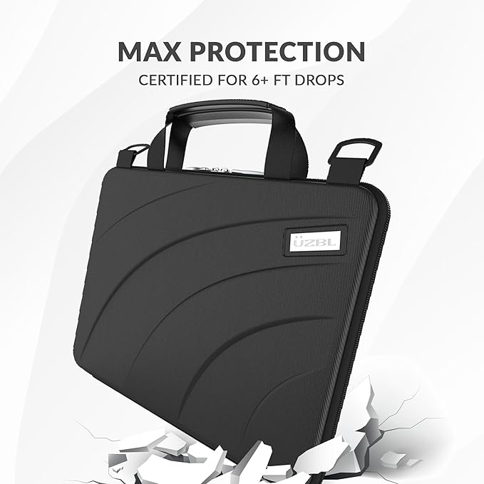 UZBL 13-14 Inch Always-on Chromebook Protective Hard Case with Adjustable Shoulder Strap and Carrying Handles