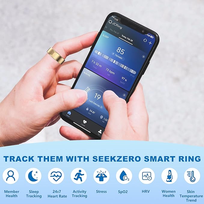 Smart Ring for Women Men, Titanium Fitness Ring with Heart Rate, Stress & Sleep Monitoring,Step & Calorie Counter, 5ATM Waterproof for iPhone and Android,No Subscription Fee (Rose Gold, 11)