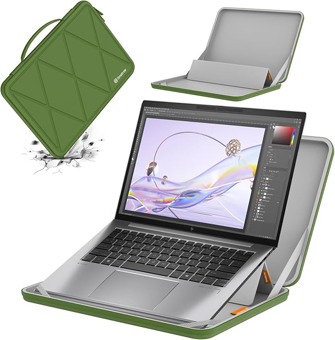 Smatree MS91 Hard EVA Protective Sleeve Case with Stand Compatible for 16 inch HP ZBook Firefly/Power G11 /G11A,for 16 inch EliteBook 865/860 G10/G9,for 16inch ZBook Firefly G10/G9, Green