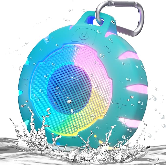 HEYSONG Waterproof Shower Bluetooth Speaker, Durable & Portable with Clear Sound, Ideal for Shower, Pool, Beach & Kayaking – Great Gift for Girls, Women & Men