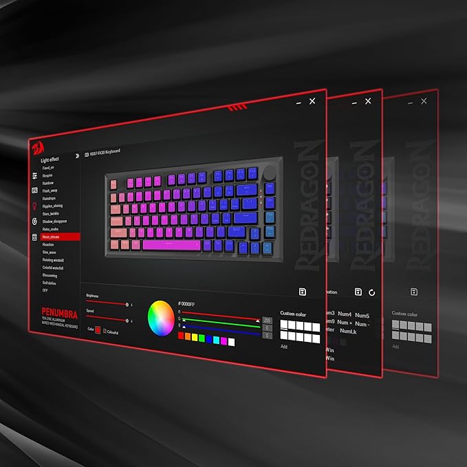 Redragon K687 Wired CNC Gasket Gaming Keyboard, 81 Keys Mechanical Keyboard w/Premium CNC Aluminum Board, Easy-Control Knob, 5-Layer Noise Dampening, Custom Linear Switch