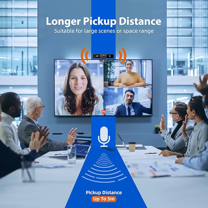 4K Zoomable Webcam with Upgraded Remote Control, 8MP Sony Sensor Webcam with Microphone and 4X Digital Zoom, Pro USB Webcam for Streaming/Conference/Online Teaching/Video Calling/Zoom/Skype