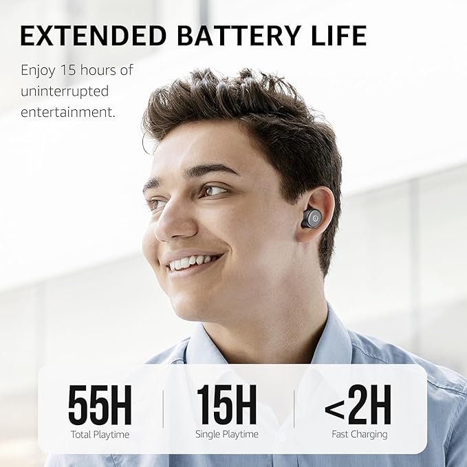 TOZO T10 Wireless Earbuds Bluetooth 5.3 Headphones, App Customize EQ, Ergonomic Design, 55H Playtime, Wireless Charging Case, IPX8 Waterproof Sound in-Ear Headset, New Version