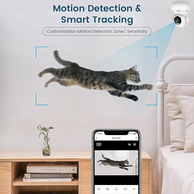 litokam Security Camera Indoor 2K, 360 Pan/Tilt Cameras for Home Security with Motion Detection, Baby Monitor for Pet/Dog with Night Vision, 2.4GHz WiFi Cam with Phone App & 2-Way Audio