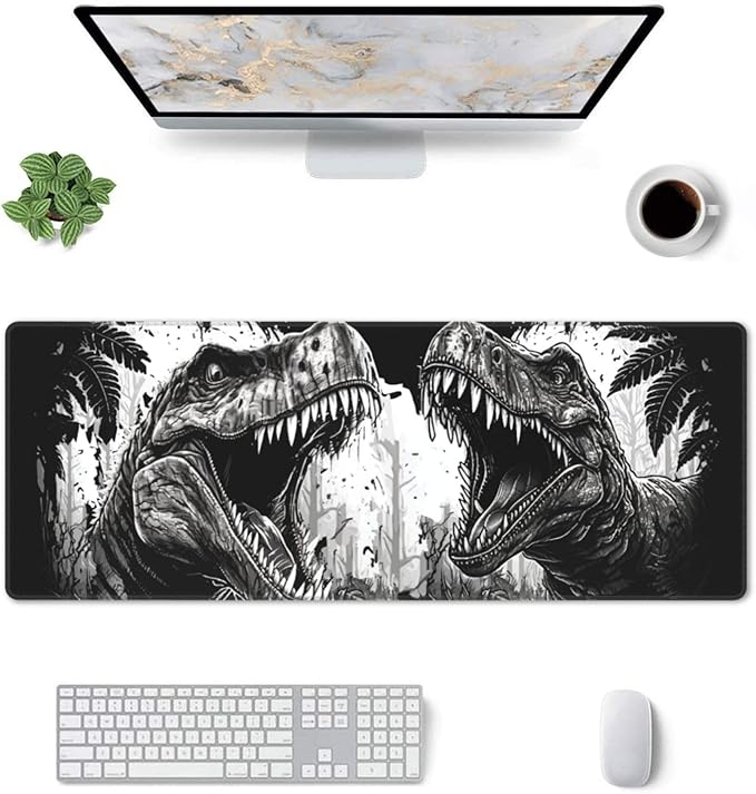 Dinosaur Mouse Pad XL Large Mousepad Non Slip Rubber Base Desk Mat for Laptop Computer Gaming 31.5" X 12"
