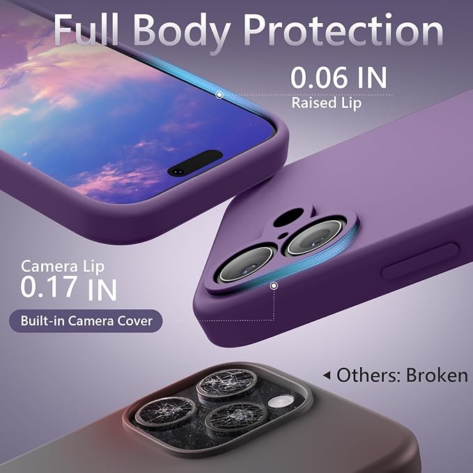 FireNova Magnetic for iPhone 17 Case, Compatible with MagSafe, [Integrated Silicone Camera Control Button] [Camera Protection] Anti-Scratch Microfiber Lining Phone Case, 6.3", Light Purple