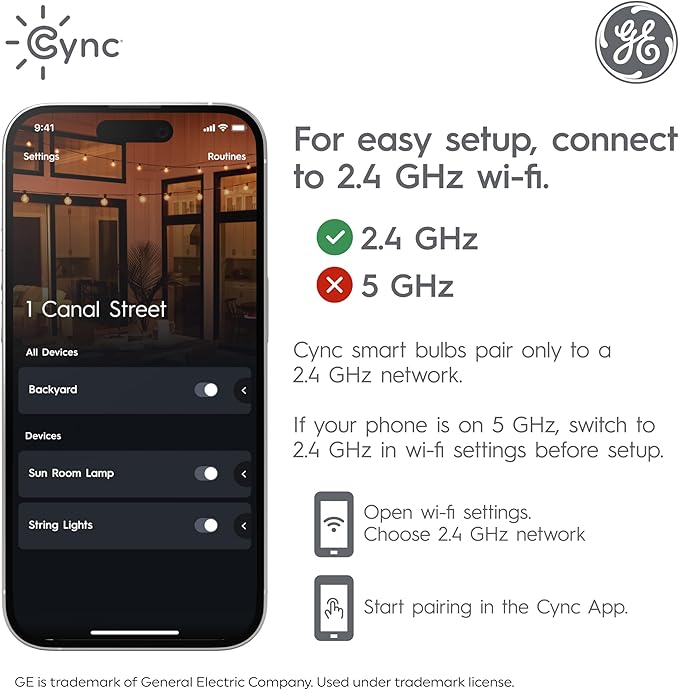 GE CYNC Smart LED Light Bulb, PAR38 Flood Light Outdoor, Works with Amazon Alexa and Google Home, WiFi Light, Color Changing Light Bulb, 90W Equivalent, (Pack of 2)