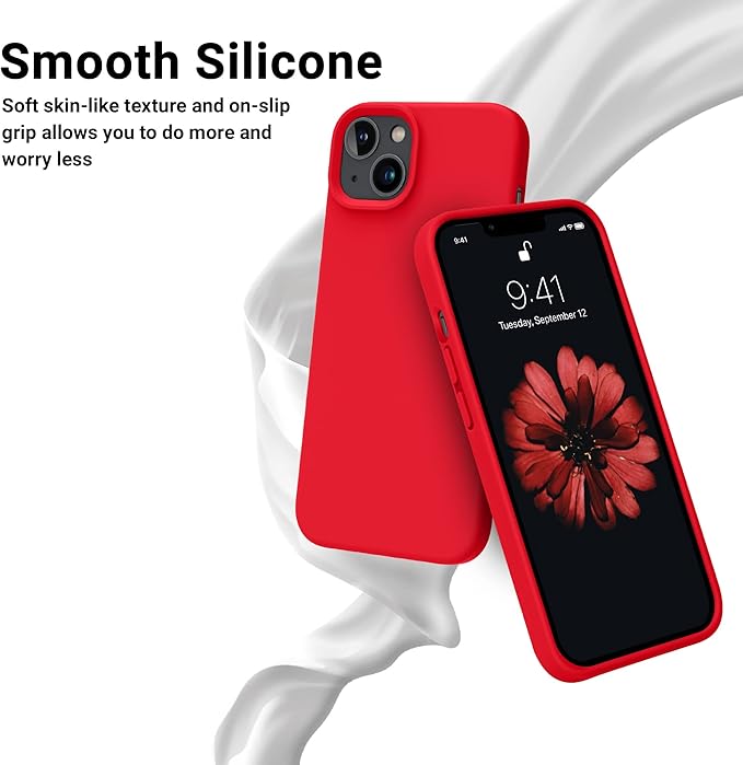 OTOFLY Designed for iPhone 14 Plus Case, Silicone Shockproof Slim Thin Phone Case for iPhone 14 Plus 6.7 inch （Red）