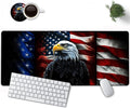 Large Mouse Pad, 31.5 x 11.8in Extended Gaming Mouse Pad with Stitched Edges, XXL Mousepad Protector Non Slip Rubber Base for Office and Home Writing Mat, Vintage USA Flag American Eagle Flag Desk Mat