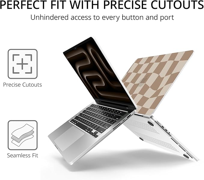 Anban Compatible with MacBook Pro 14 inch Case M5 2026-2021 M4 M3 M2 M1 A3426 A3427 A3434 A3112 A3185 A3401 A2918 A2992 A2779 A2442, Plastic Hard Shell+Keyboard Cover+Screen Protector, Brown Checkered