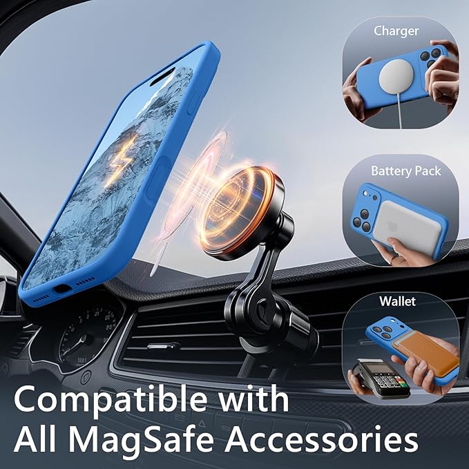 FireNova Magnetic for iPhone 17 Pro Case, Compatible with MagSafe, [Integrated Silicone Camera Control Button] [Camera Protection] Anti-Scratch Microfiber Lining Phone Case, 6.3", Blue