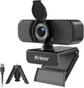 1080P Hd Webcam with Dual Mics &Rotatable Tripod,Privacy Cover for Pc/Laptop, Usb Computer Camera Plug & Play with Auto Light Correction for Video Calls, Live Streaming Gaming & Online Meetings