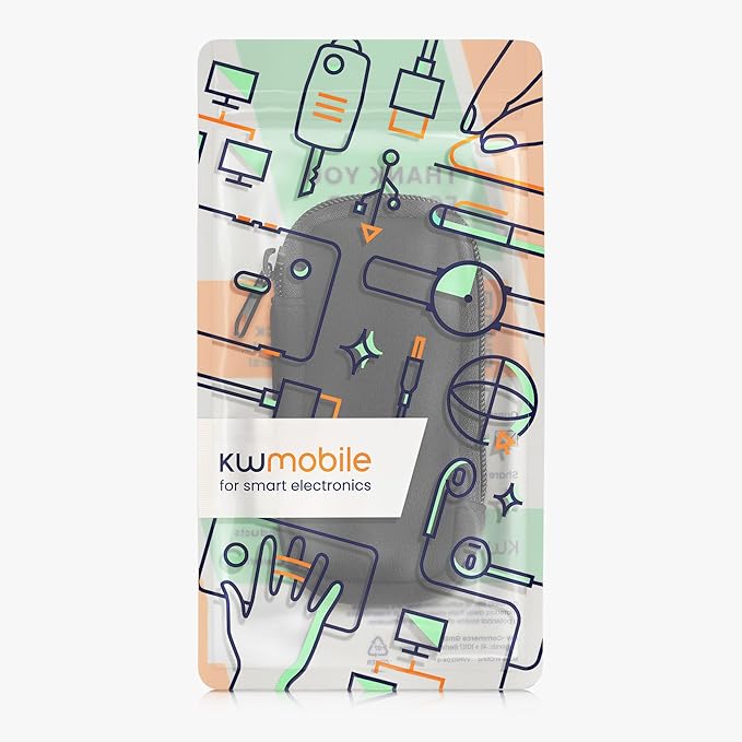 kwmobile Neoprene Voice Recorder Case Compatible with Universal Voice Recorder - Inside Size 4.5 x 1.8 inches (11.5 x 4.5 cm) - Black