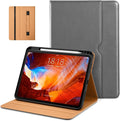 DTTO for iPad Pro 11 inch Case (M5/M4) 2025/2024, Premium Leather Business Folio Stand Cover with Pencil Holder - Auto Wake/Sleep and Multiple Viewing Angles, Gray