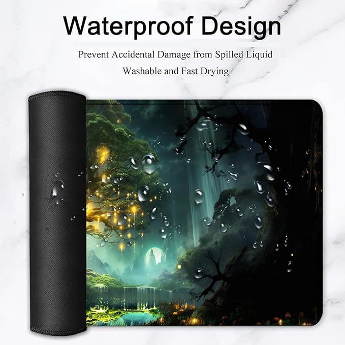 Large Mouse Pad, 31.5 x 11.8in Extended Gaming Mouse Pad with Stitched Edges, XXL Mousepad Protector Non Slip Rubber Base for Office and Home Writing Mat, Tree of Life Pattern Desk Mat