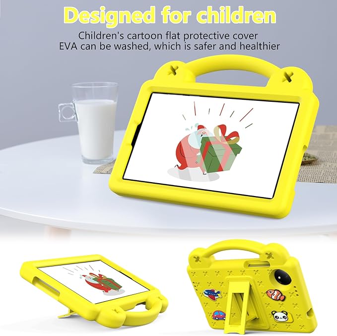 AKABEILA Compatible with Xiaomi Redmi Pad SE 8.7 4G 2024 Tablet Case, Lightweight Shockproof Protective Case with Shoulder Strap & Stand Handle & Pen Tray Yellow