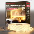 Shine Decor LED Strip Light Super Bright 24000LM, Plug&Play 120V Driverless Easy Wiring, Flicker Free Weatherproof for Outdoor Indoor, Min. 3.9” Cuttable Stickable, 2800K Warm White 98FT ETL Listed