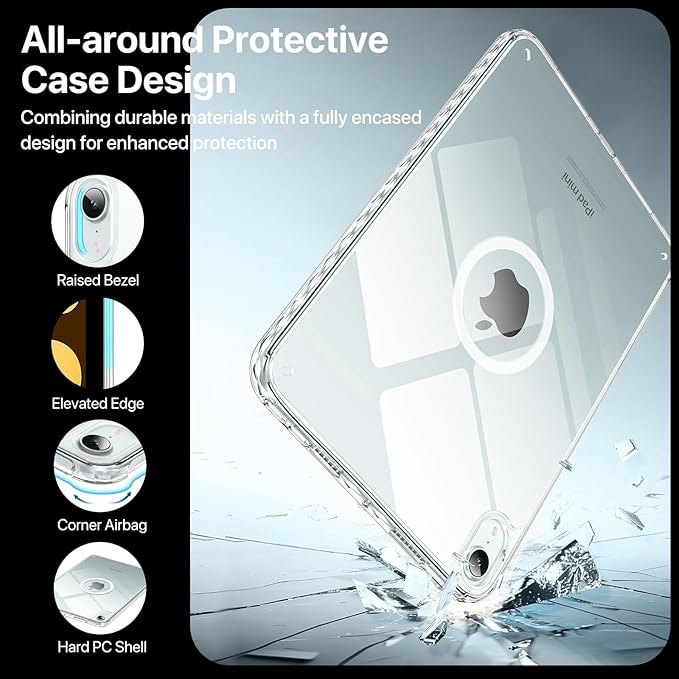 Case for iPad mini A17 Pro, iPad mini 6 case, Compatible with Magsafe, Clear Back with TPU Frame, Slim Lightweight Protective Case for 8.3“ iPad mini (Clear)