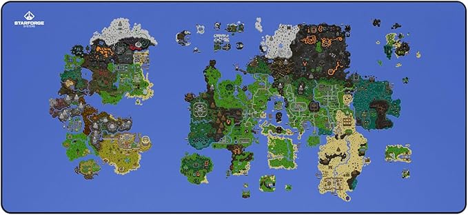 Map - Old School RuneScape Gaming Desk Mat – Large Extended Mouse & Keyboard Pad