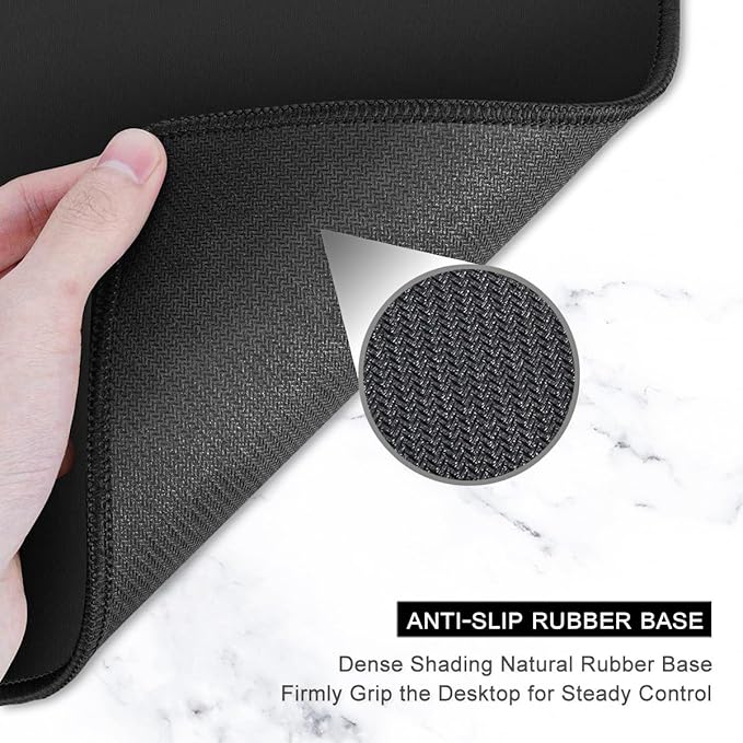 Auhoahsil Large Mouse Pad, XXL Gaming Mousepad, Desk Mat for Desktop, Thick Rubber, Big & Long Size, Stitched Edges, Full Desk Pad for Laptop & Computer, Extended 31.5 x 11.8 in, Gold Gray Marble