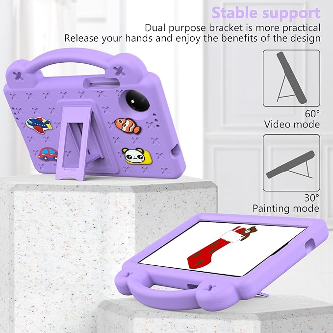 AKABEILA Compatible with Doogee U11/U11 Pro 2025 11 inch/Tab G6/Tab G6+ 11 inch/Infinix Xpad 20 2025 inch/Umidigi G7 Tab Pro 2024 11 inch Tablet Case, Shoulder Strap & Stand Handle Light Purple
