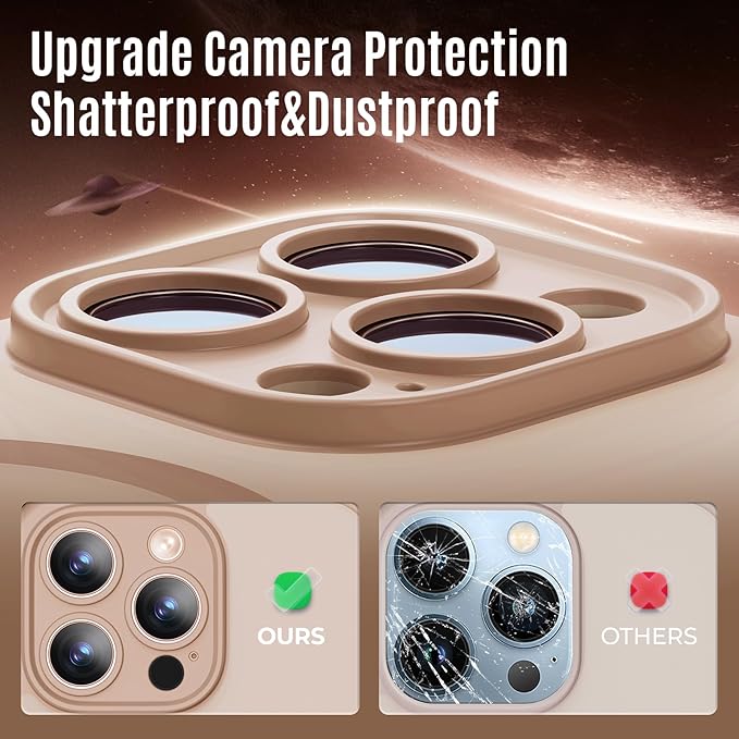 Symcele Designed for iPhone 13 Pro Case, Compatible with MagSafe, with Privacy Screen Protectors X2, [Camera Protection] [15FT Military Drop Protection] Shockproof Phone Case, 6.1", Light Brown