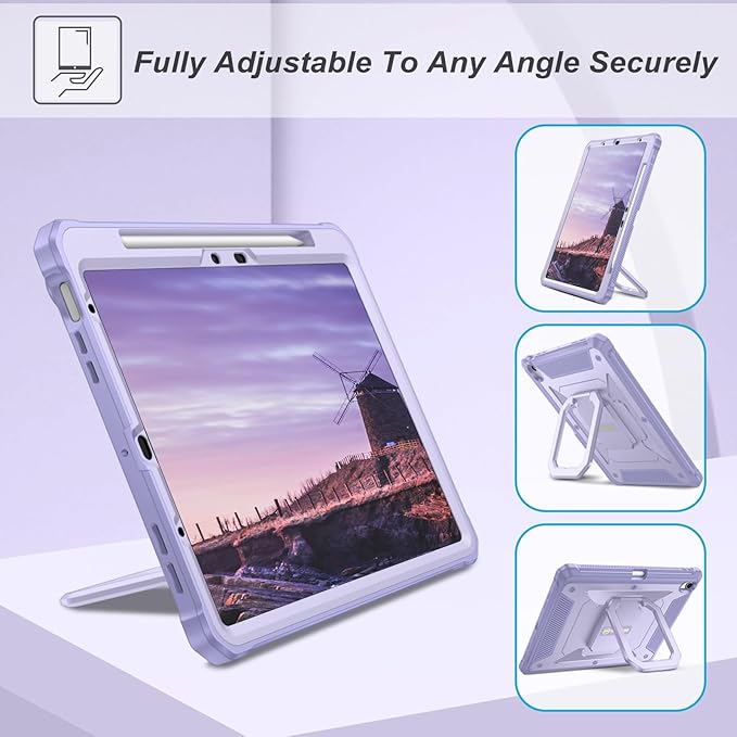 Fintie Case for iPad Air 11-inch M4/M3/M2 (2026/2025/2024), iPad Air 5th/4th Generation (2022/2020) 10.9 Inch - [Tuatara Magic Ring] 360 Degree Rotating Stand Cover with Screen Protector, Lilac Purple
