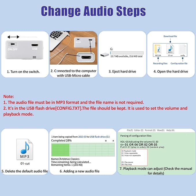 16 Minutes Voice Recorder for Stuffed Animals,Voice Box for Recordable Presents,Recordable Button Sound Box for Crafters,Hobbyists,Stuffed Animals,School Presentations,Personalized Items,etc.