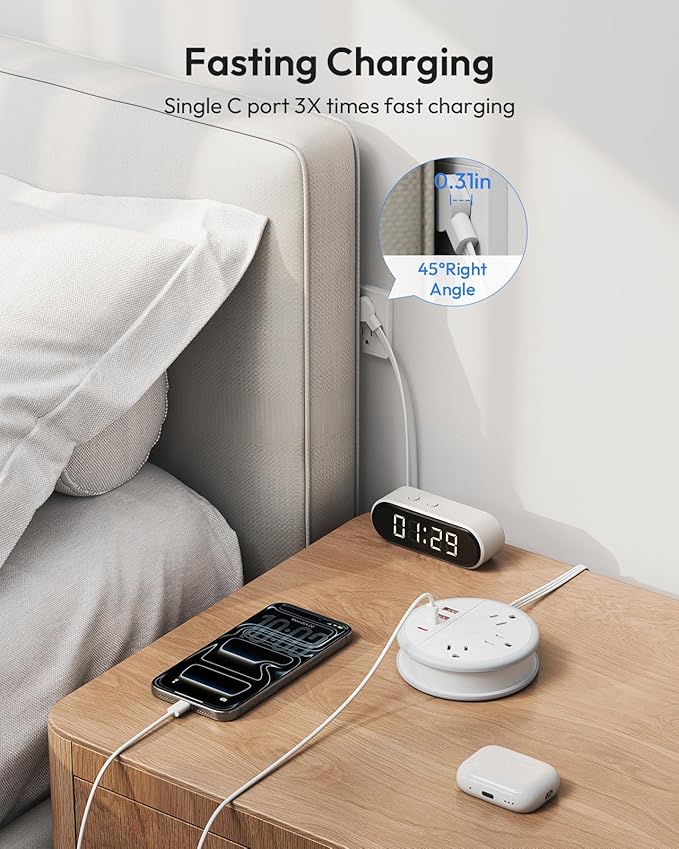 NTONPOWER Travel Power Strip 20W, Travel Essentials, Cruise Essentials 2026 3 Outlets 4 USB Ports(2 USB C), 4FT Wrapped Around Extension Cord for Travel Cruise Ship Beach Vacation Essentials