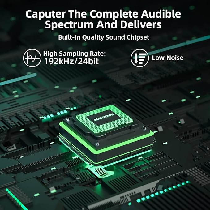 SUDOTACK USB Condenser Podcast Microphone for PC: Studio Microphone Kit with 192KHz/24bit Professional Sound Chipset Cardioid for Recording, Streaming, Gaming, Voice-Over, YouTube, Twitch (ST-800)