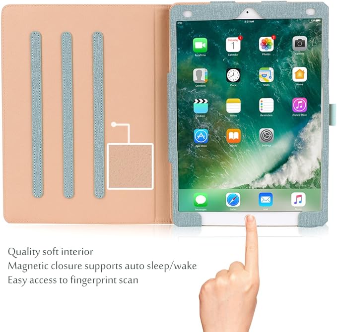 ProCase Case for iPad Air (3rd Gen) 10.5" 2019/iPad Pro 10.5" 2017, Vintage PU Leather Stand Folio Cover for iPad Air 3/iPad Pro 10.5-inch Multiple Viewing Angles with Pencil Holder -Teal