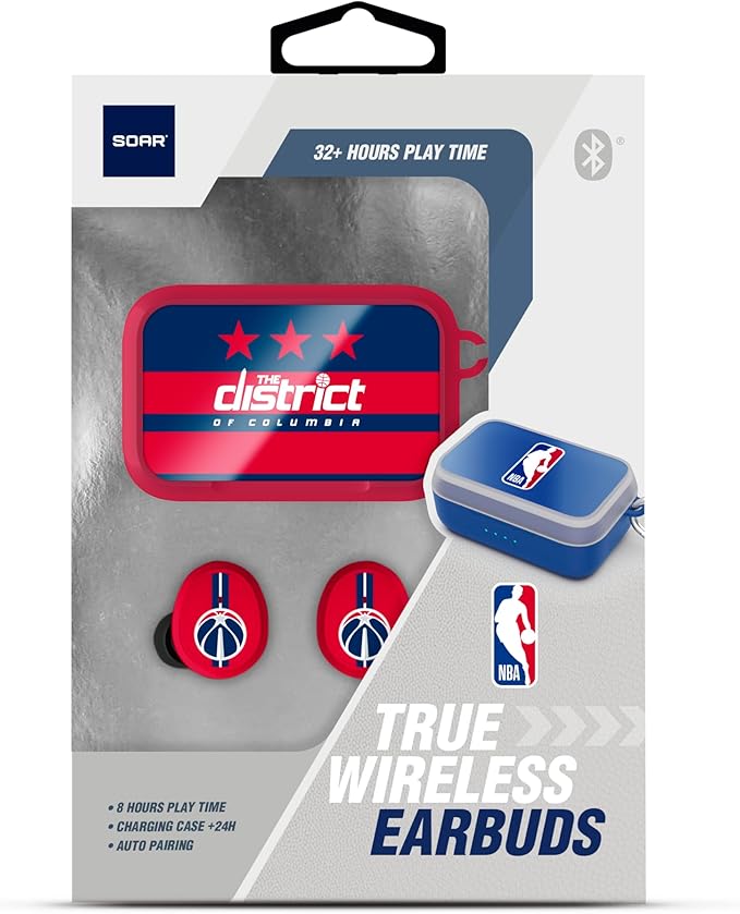SOAR NBA Wireless Sport Earbuds: Comfortable Fit & Convenient Charging