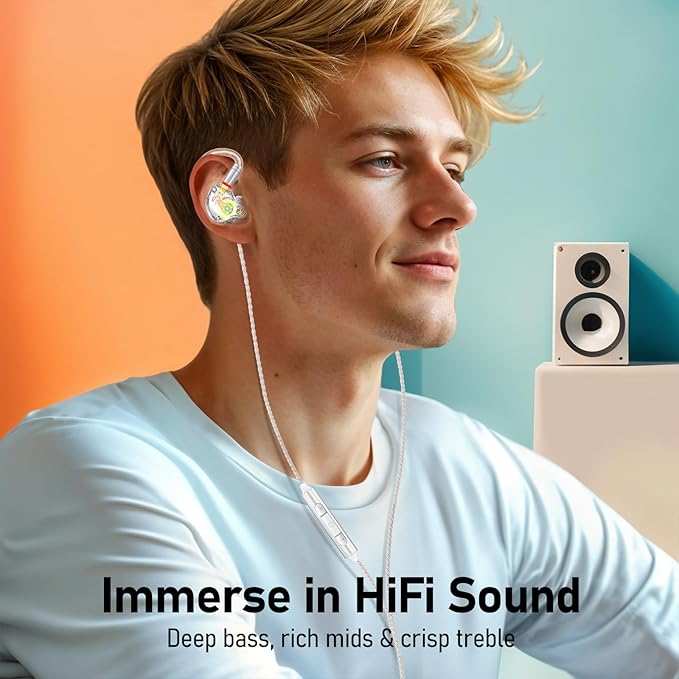 Vibes 202ML Wired Earbuds - HiFi in Ear Headphones for iPhone 5–14, Noise Isolating Ear Buds w/ Mic - Clear Sound, Deep Bass, Comfort-Fit Earphones - MMCX–LTN, Silver Plated Cord, Carrying Case